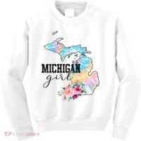 Michigan Girl Tie Dye State Michigan Kids Sweatshirt thumb 0