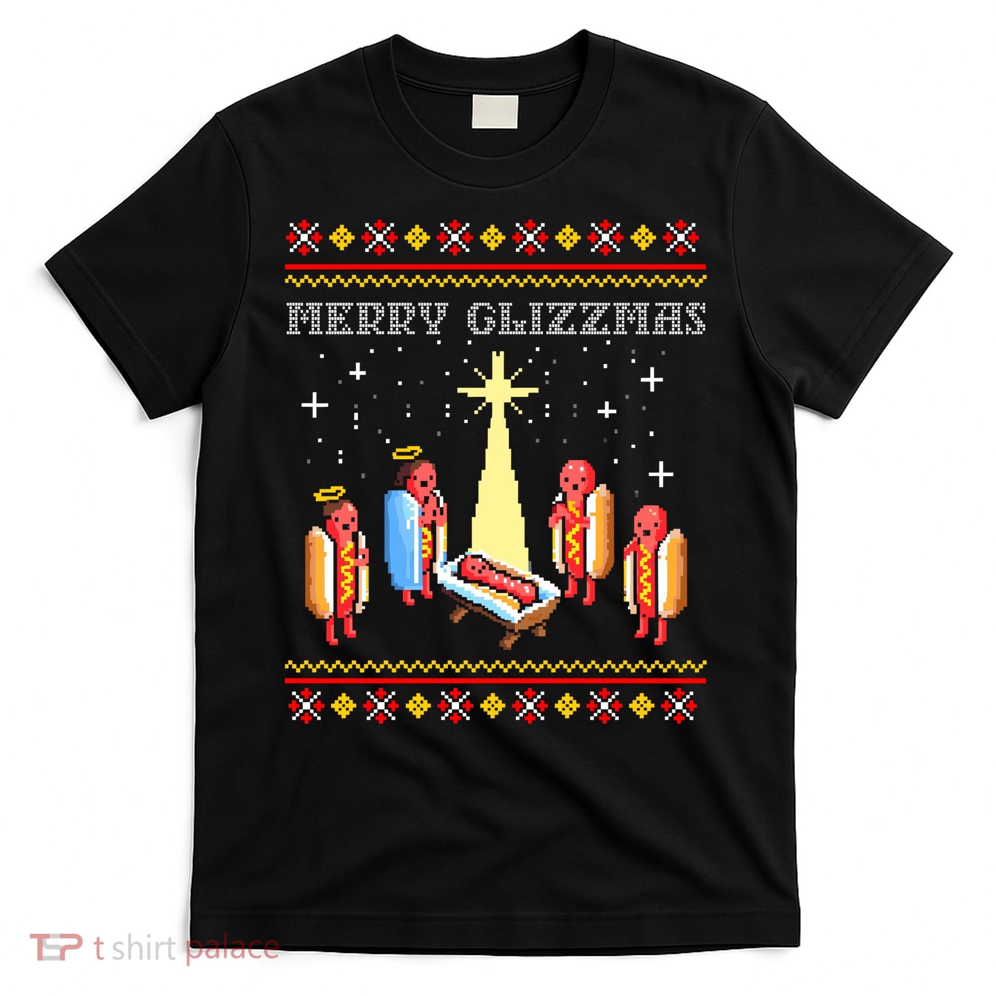 Merry Glizzmas Tacky Funny Merry Christmas Hot Dogs T-Shirt