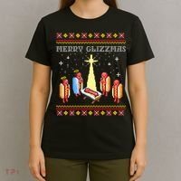 Merry Glizzmas Tacky Funny Merry Christmas Hot Dogs T-Shirt thumb 4
