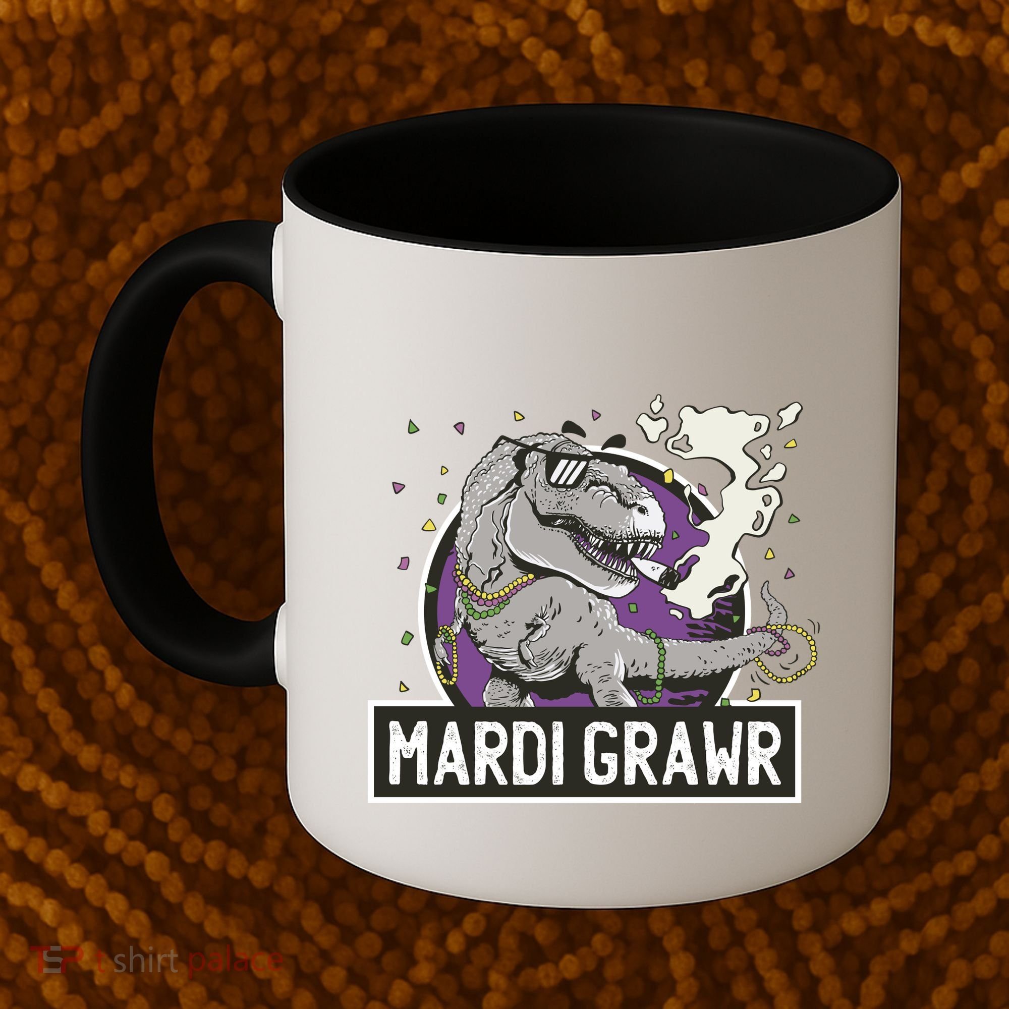 Mardi Grawr T Rex Coffee Mug