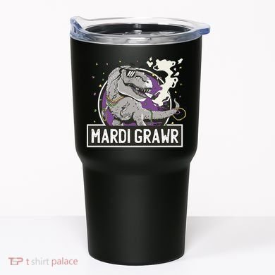 Mardi Grawr T Rex Tumbler