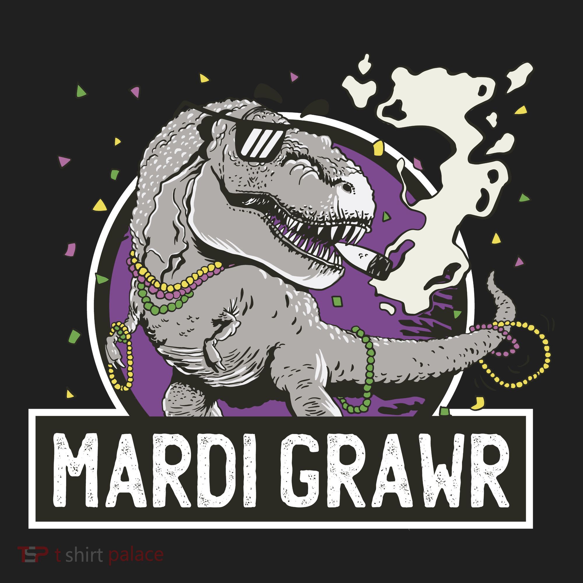 Mardi Grawr T Rex Tumbler