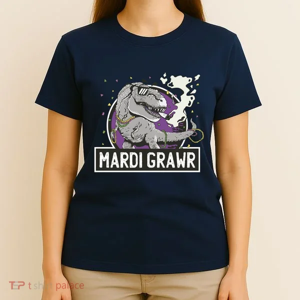Mardi Grawr T Rex T-Shirt