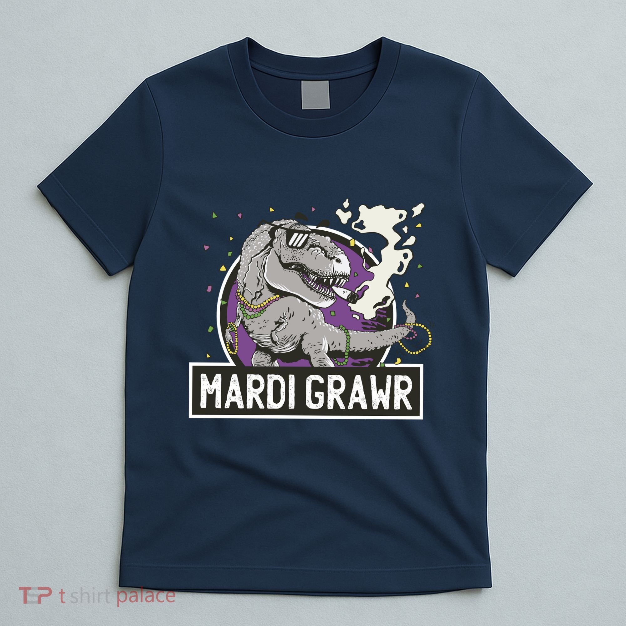 Mardi Grawr T Rex T-Shirt