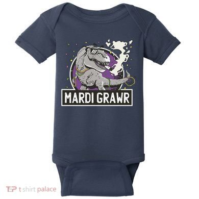 Mardi Grawr T Rex Baby Bodysuit