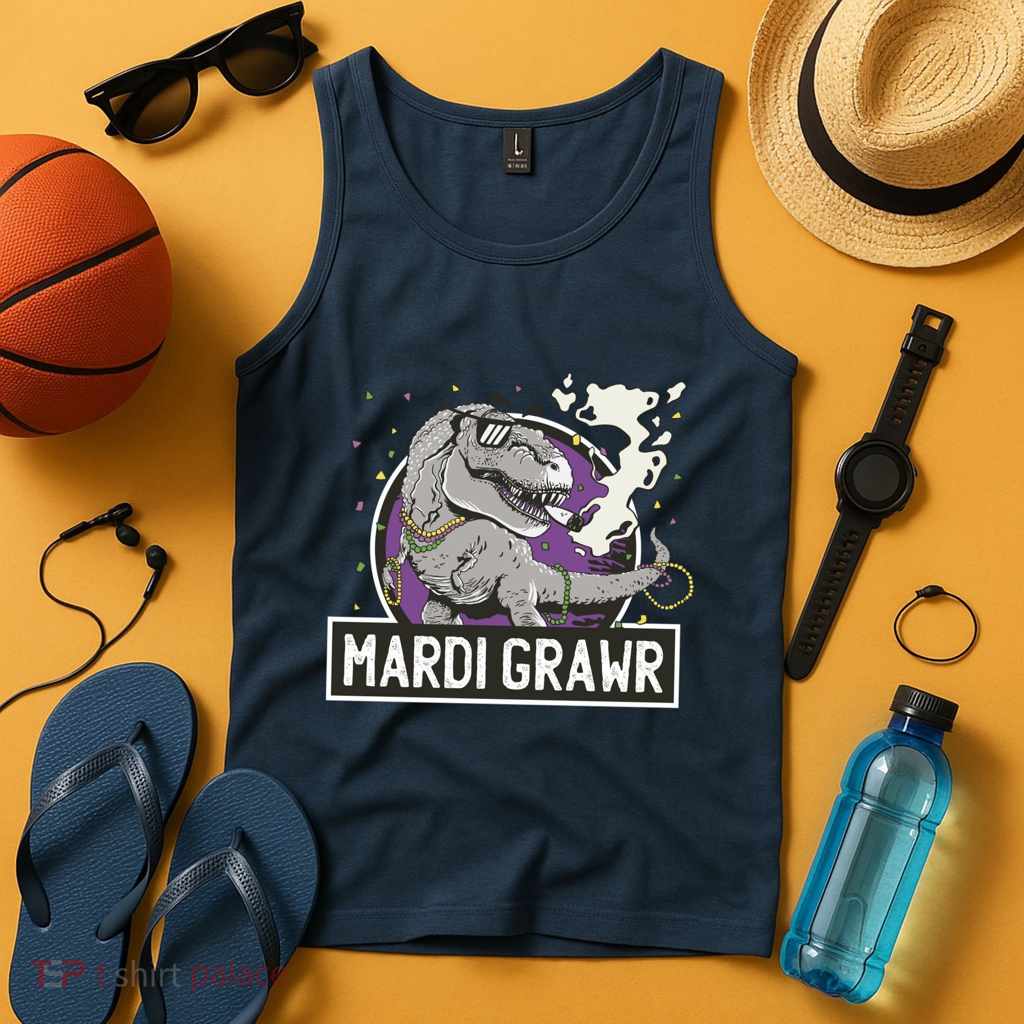 Mardi Grawr T Rex Tank Top