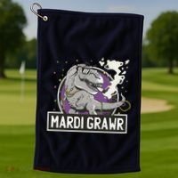 Mardi Grawr T Rex Golf Towel thumb 1