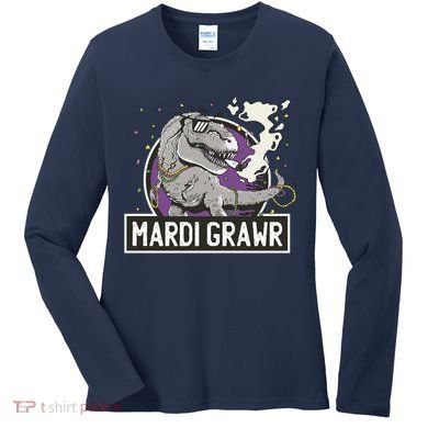 Mardi Grawr T Rex Women's Long Sleeve Shirt