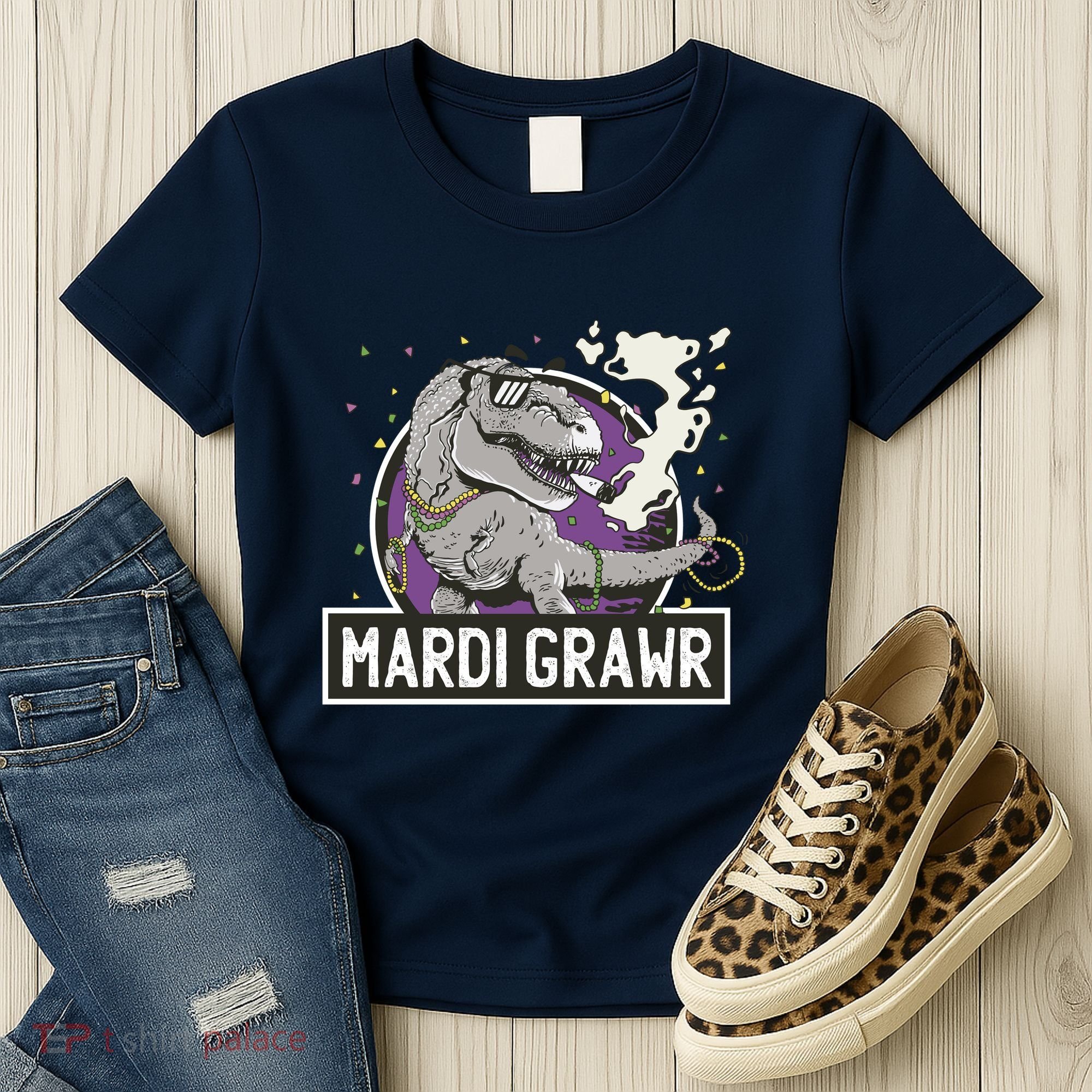 Mardi Grawr T Rex Women's T-Shirt
