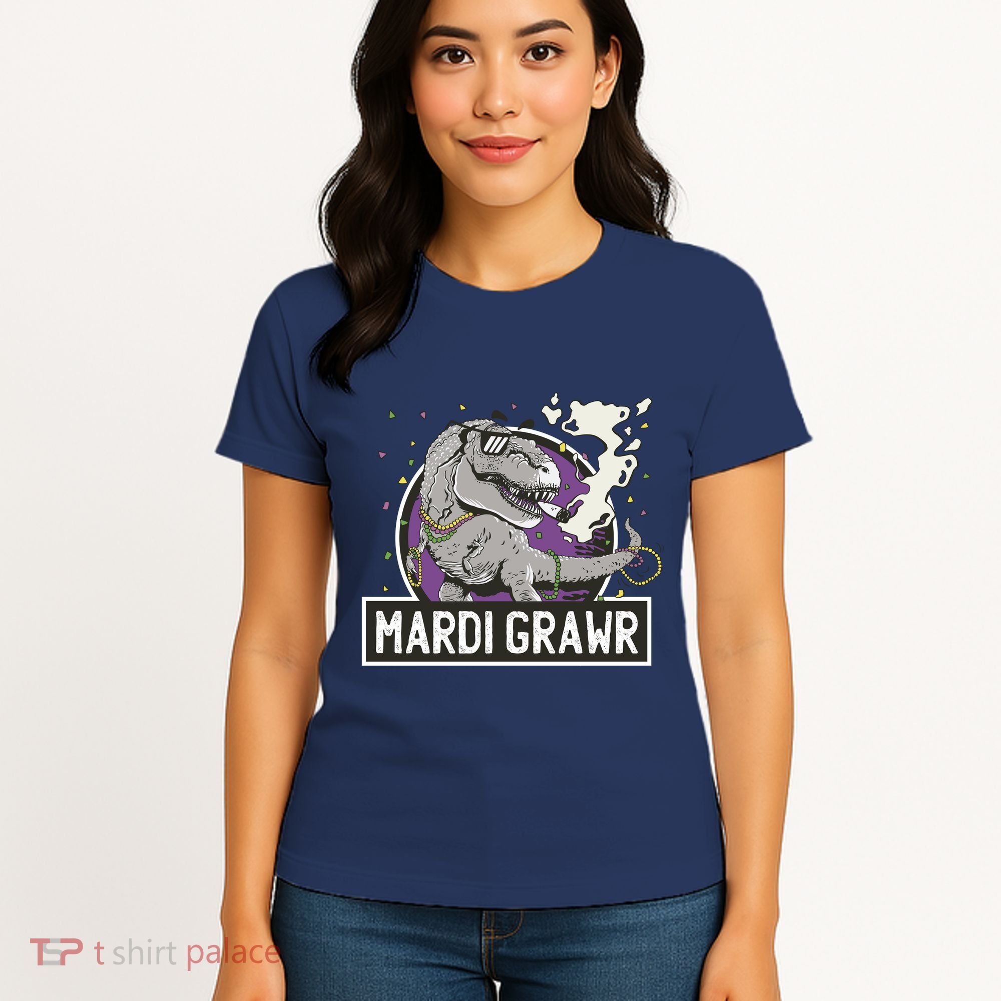 Mardi Grawr T Rex Women's T-Shirt