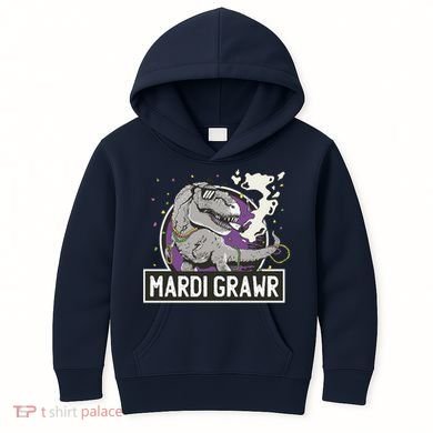 Mardi Grawr T Rex Kids Hoodie