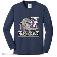 Mardi Grawr T Rex Kids Long Sleeve Shirt thumb 0
