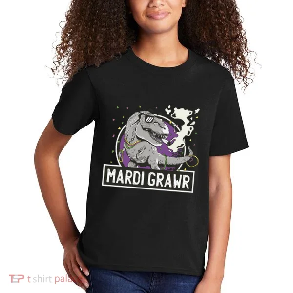 Mardi Grawr T Rex Kids T-Shirt