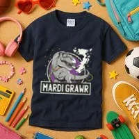Mardi Grawr T Rex Kids T-Shirt thumb 3