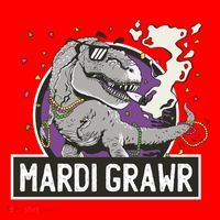 Mardi Grawr T Rex Santa Hat thumb 1