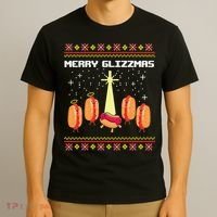 Merry Glizzmas Tacky Funny Merry Christmas Hot Dogs T-Shirt thumb 3