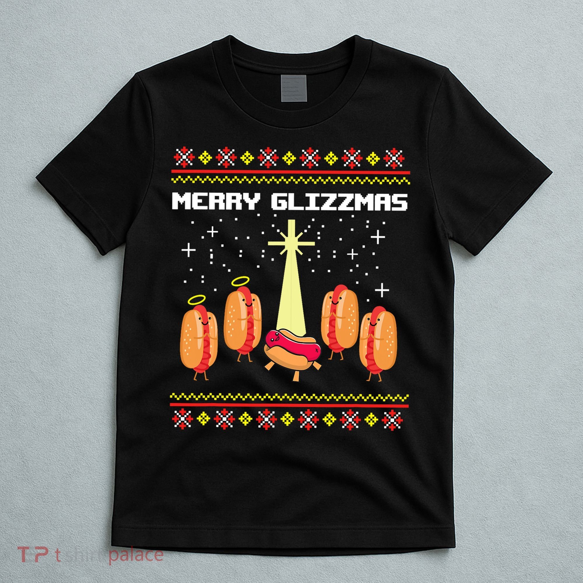 Merry Glizzmas Tacky Funny Merry Christmas Hot Dogs T-Shirt