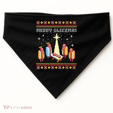 Merry Glizzmas Ugly Christmas USA-Made Doggie Bandana