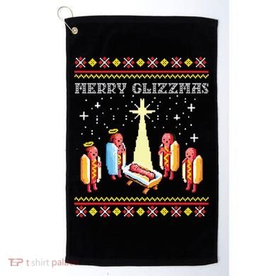 Merry Glizzmas Ugly Christmas Golf Towel