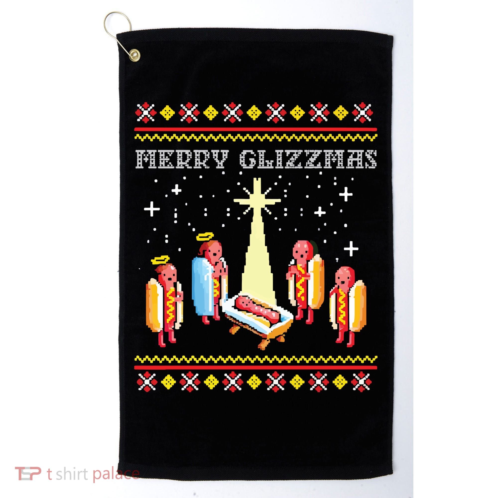 Merry Glizzmas Ugly Christmas Golf Towel