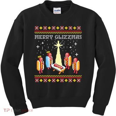 Merry Glizzmas Ugly Christmas Kids Sweatshirt