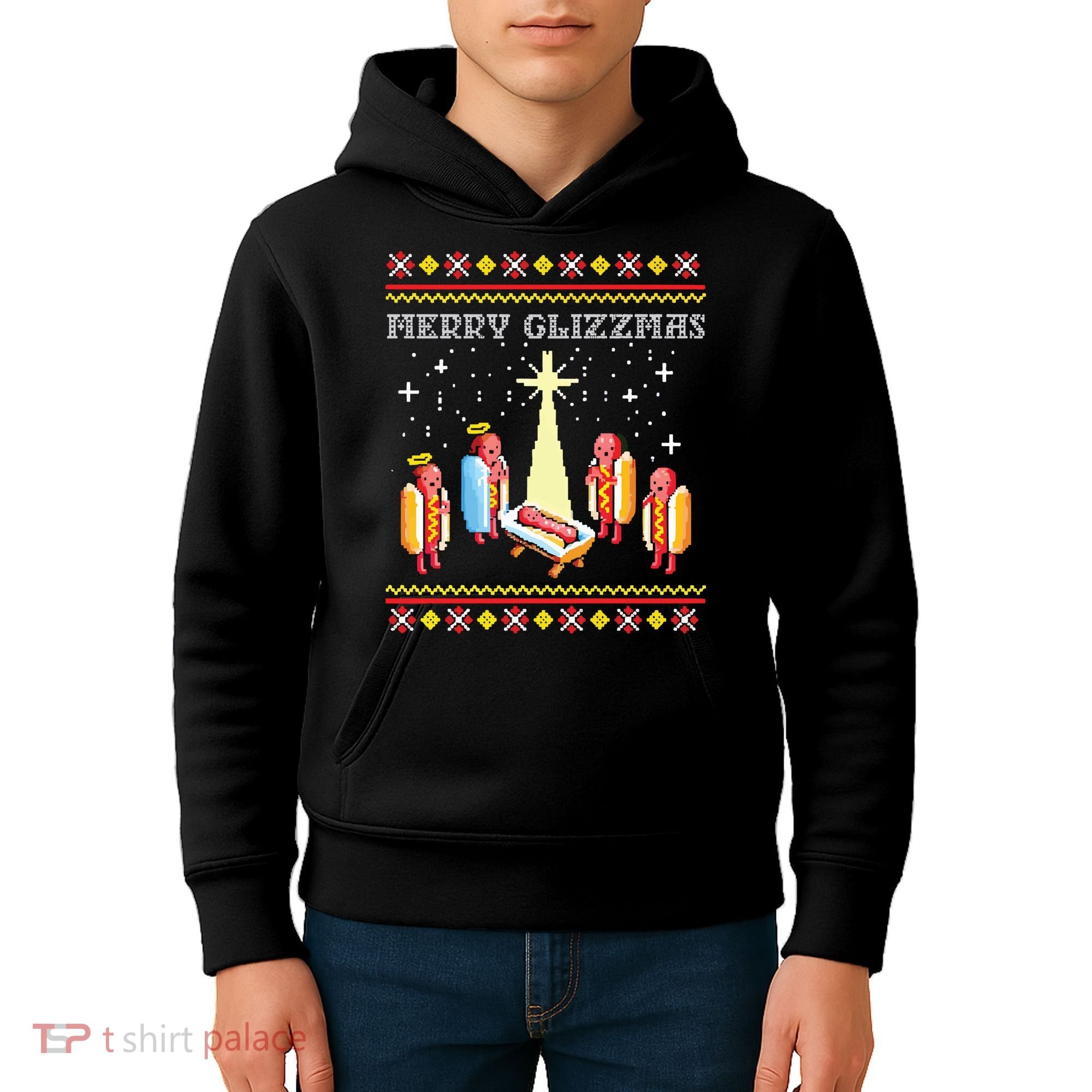 Merry Glizzmas Ugly Christmas Kids Hoodie