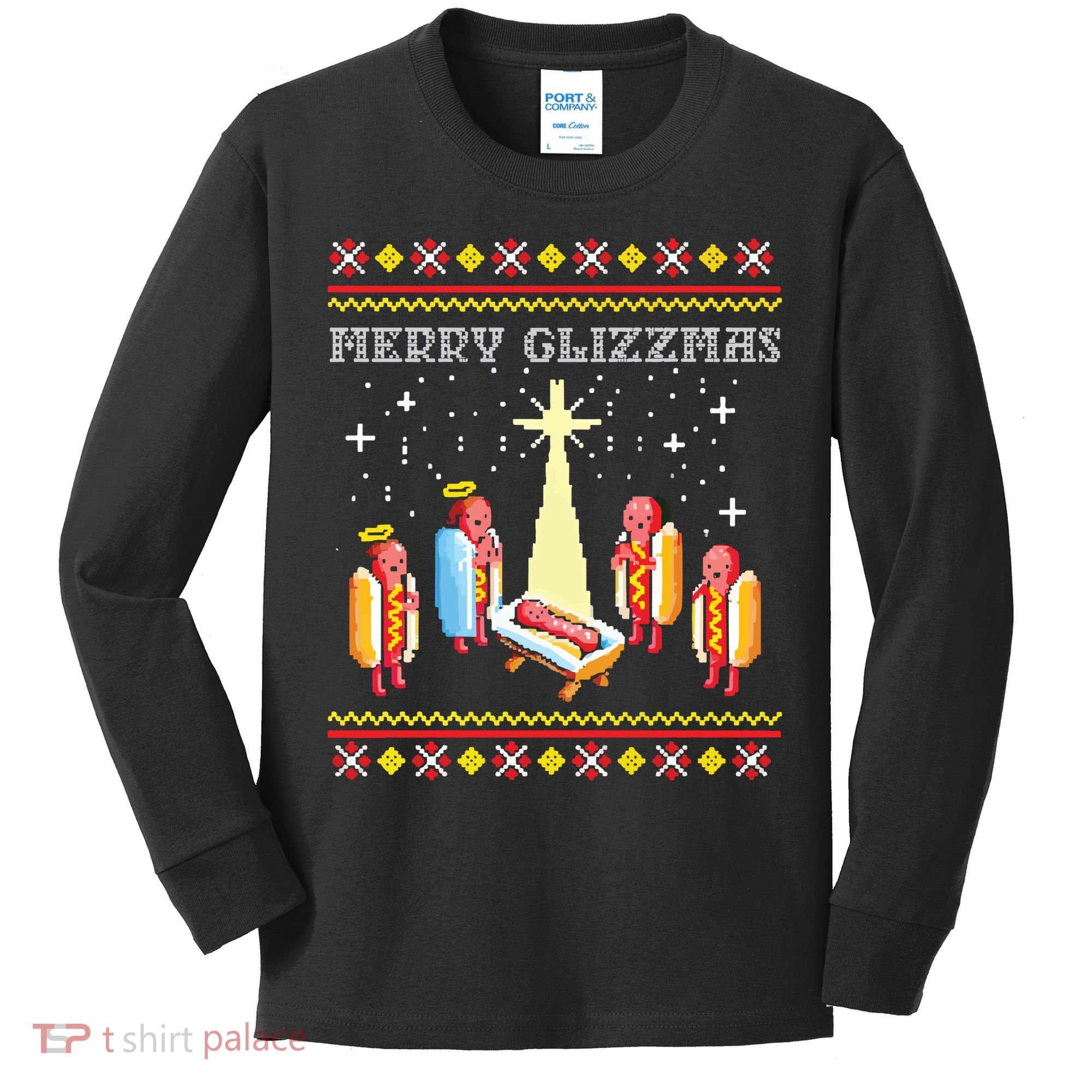 Merry Glizzmas Ugly Christmas Kids Long Sleeve Shirt
