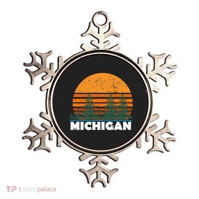Michigan Gift Vintage Retro Sunset Mi State Hood Gift Ornament