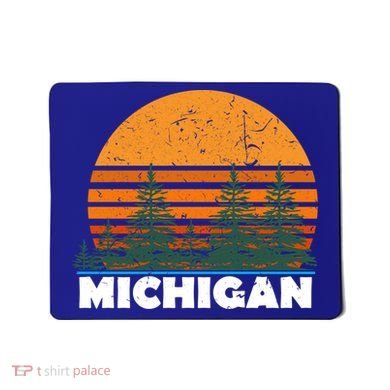 Michigan Gift Vintage Retro Sunset Mi State Hood Gift Mousepad