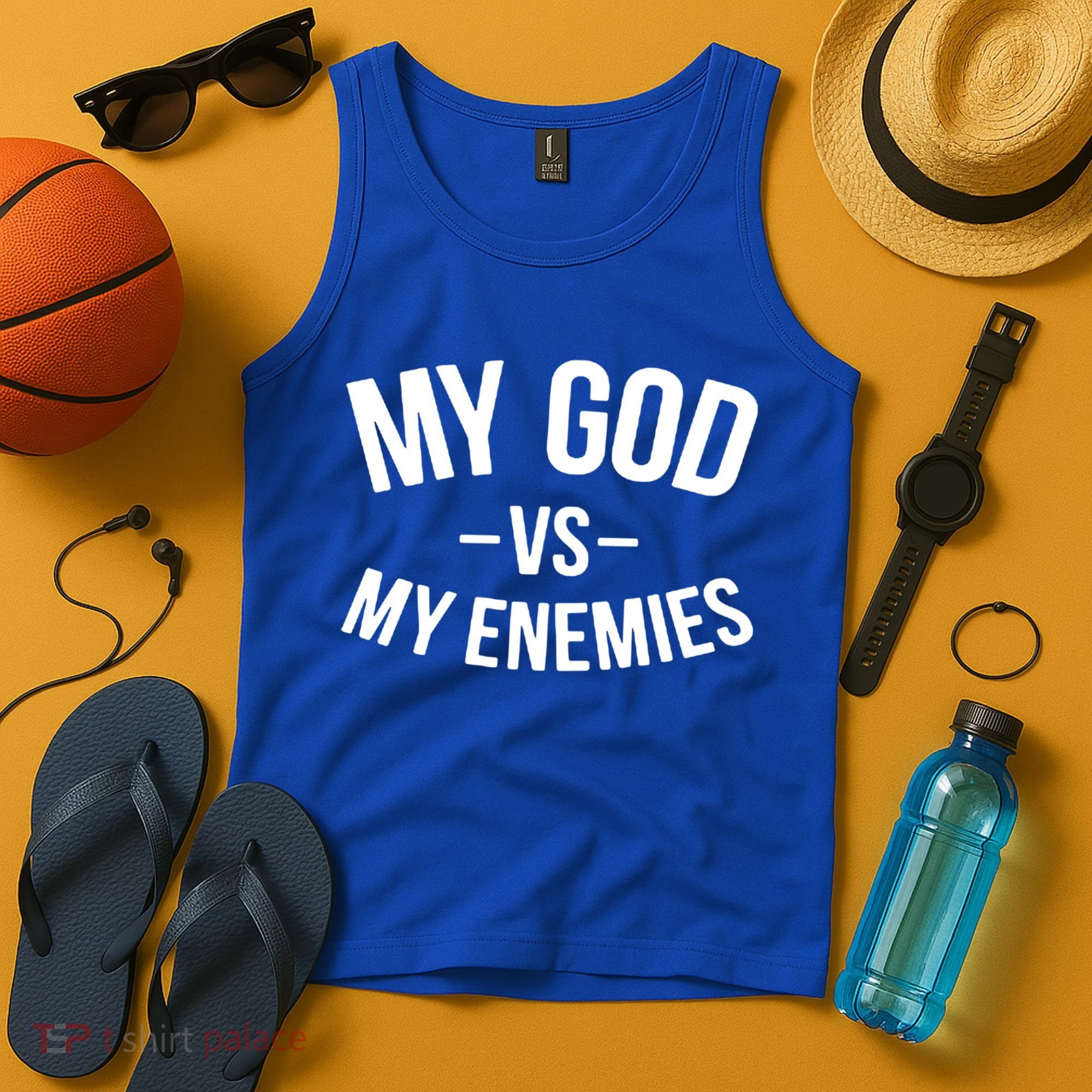 My God Vs My Enemies Funny Gift Tank Top