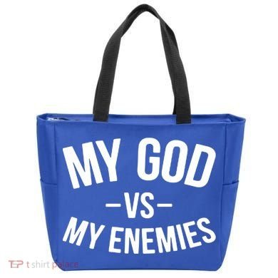 My God Vs My Enemies Funny Gift Tote Bag