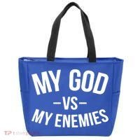 My God Vs My Enemies Funny Gift Tote Bag thumb 0