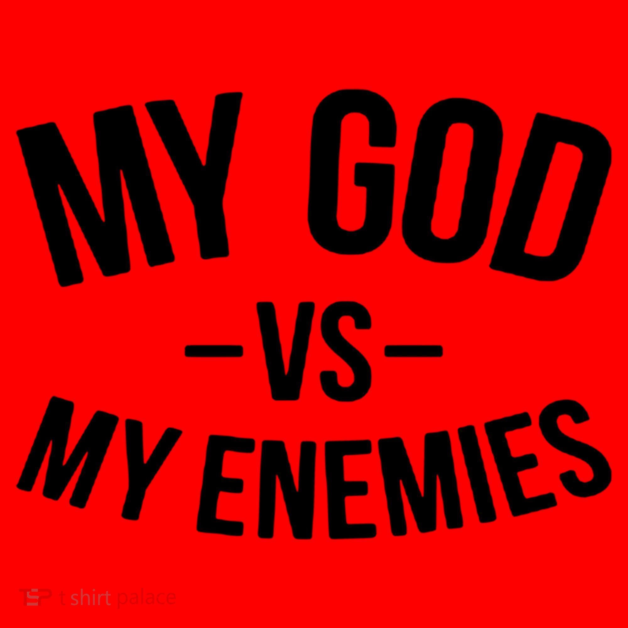 My God Vs My Enemies Funny Gift Santa Hat
