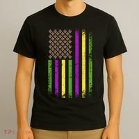 Mardi Gras Vintage Flag Celebration T-Shirt thumb 3