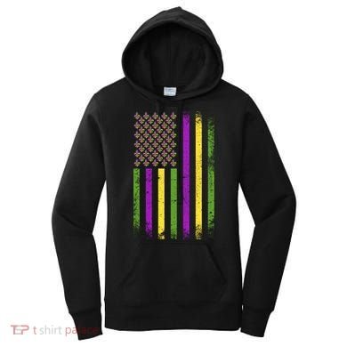 Mardi Gras Vintage Flag Celebration Women's Hoodie