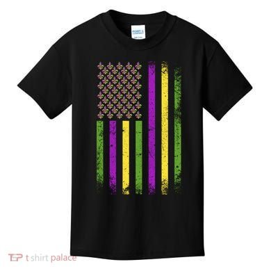 Mardi Gras Vintage Flag Celebration Kids T-Shirt