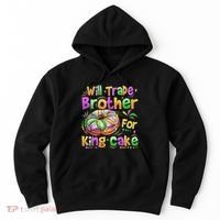Mardi Gras Will Trade Brother For King Cake Bead Hoodie thumb 0