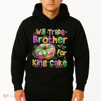 Mardi Gras Will Trade Brother For King Cake Bead Hoodie thumb 2