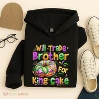 Mardi Gras Will Trade Brother For King Cake Bead Hoodie thumb 4