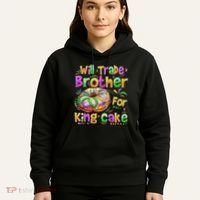 Mardi Gras Will Trade Brother For King Cake Bead Hoodie thumb 5