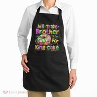 Mardi Gras Will Trade Brother For King Cake Bead Apron thumb 2