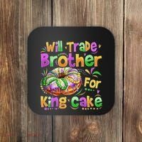 Mardi Gras Will Trade Brother For King Cake Bead Coaster thumb 0