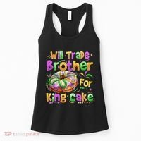 Mardi Gras Will Trade Brother For King Cake Bead Women's Tank Top thumb 0