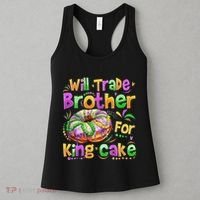 Mardi Gras Will Trade Brother For King Cake Bead Women's Tank Top thumb 3
