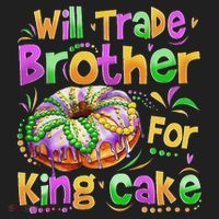 Mardi Gras Will Trade Brother For King Cake Bead Hat thumb 2