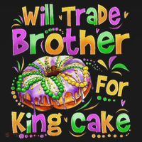 Mardi Gras Will Trade Brother For King Cake Bead Toddler Hoodie thumb 2