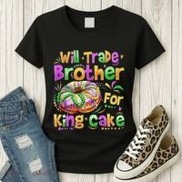 Mardi Gras Will Trade Brother For King Cake Bead Women's T-Shirt thumb 3