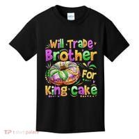 Mardi Gras Will Trade Brother For King Cake Bead Kids T-Shirt thumb 0
