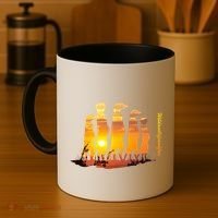 Meerkat Group With Sunset Wildlife Meerkat Cute Gift Coffee Mug thumb 4