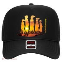 Meerkat Group With Sunset Wildlife Meerkat Cute Gift Hat thumb 0